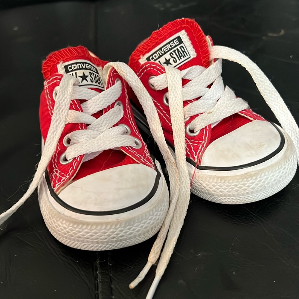 Baby Red converse shoes